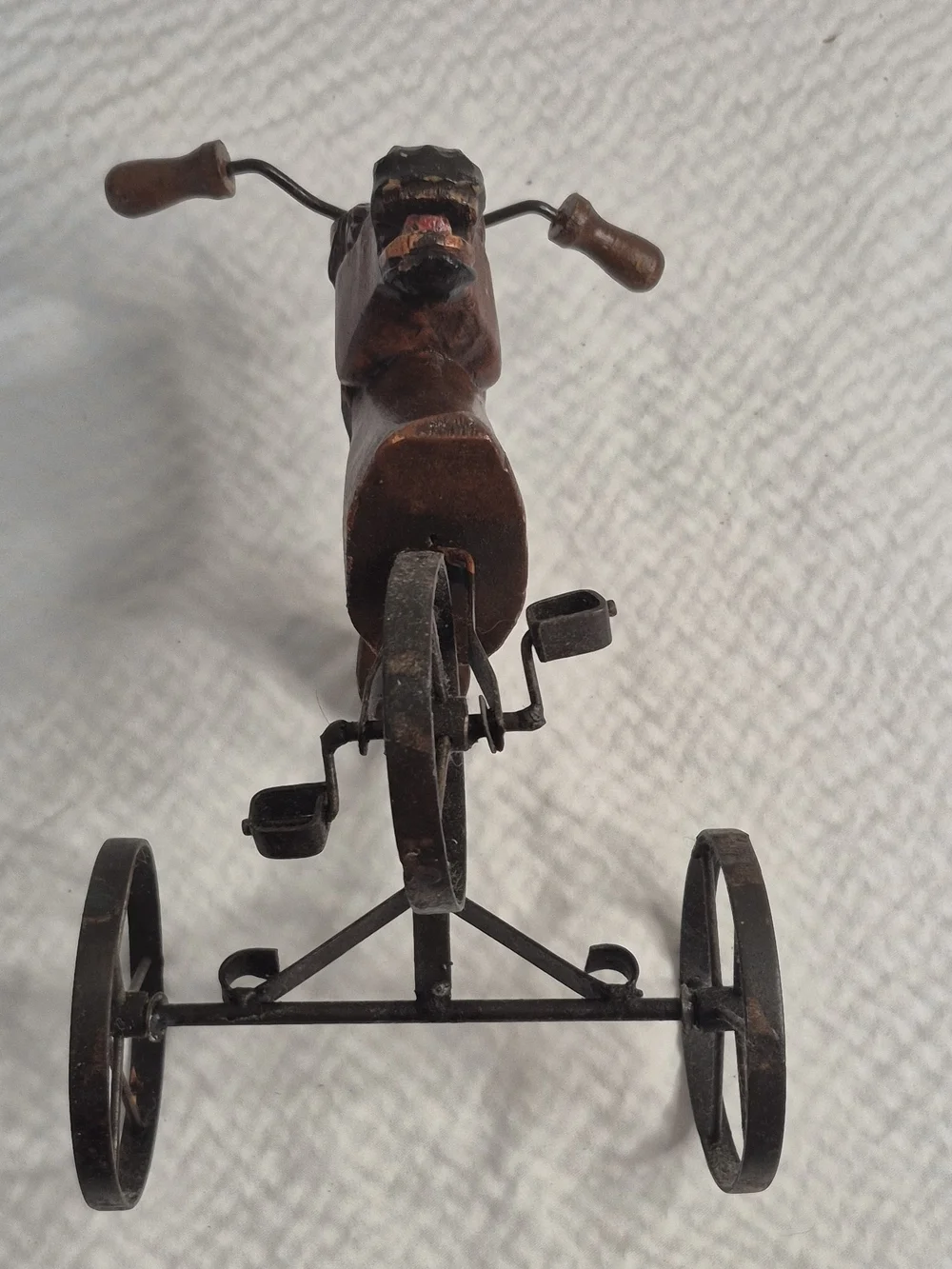 Vintage Cast Iron Brown Horse Tricycle Ride-On Toy Pre-1970, 3 Wheels
